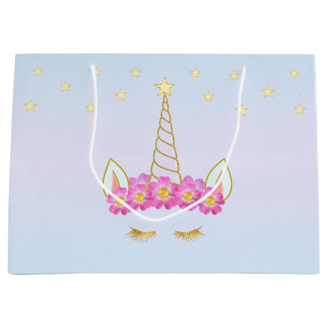 Royal Unicorn, Flowers & Stars on Light Blue (Framsidan)
