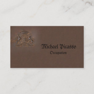 Royal Vapensköld ~ Affärskort Regal Bronze Logotyp Visitkort