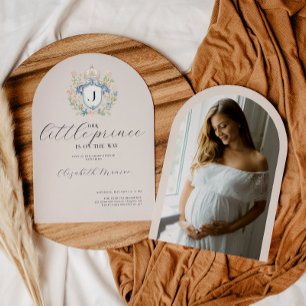 Royal Vapensköld Little Prince Baby Shower Inbjudningar