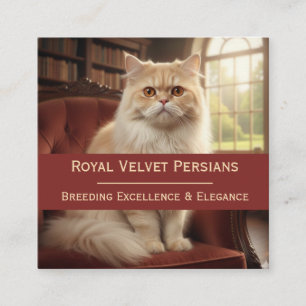 Royal Velvet Persian Katteri Anpassningsbar Foto  Fyrkantigt Visitkort