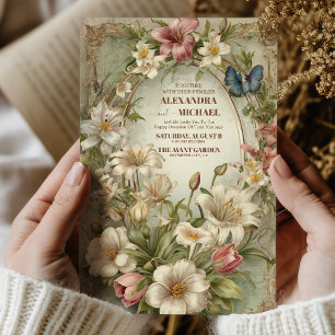Royal Victorian Blommigt Ornaments Bröllop Inbjudningar