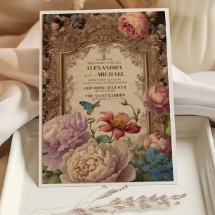 Royal Victorian Blommigt Ornaments Bröllop Inbjudningar
