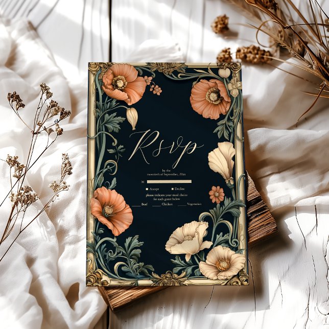 Royal Victorian Bröllop Whimsical Blommigt Bröllop OSA Kort (Skapare uppladdad)