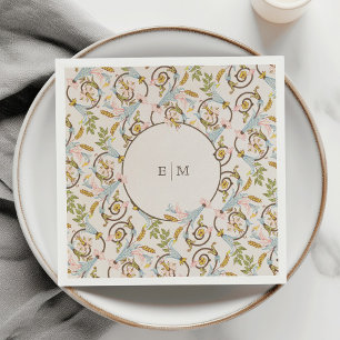 Royal Victorian Elegant Blommigt Bröllop Pappersservett