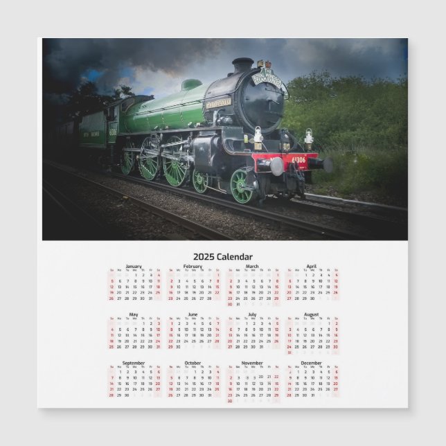 Royal Vindsor-ånga tåg magnetisk kalender (Framsida)