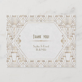 Royal Vita Guld Underbara Bröllop Tack Vykort