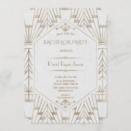 Royal White Gold Great Gatsby Svärmoafärd Inbjudningar