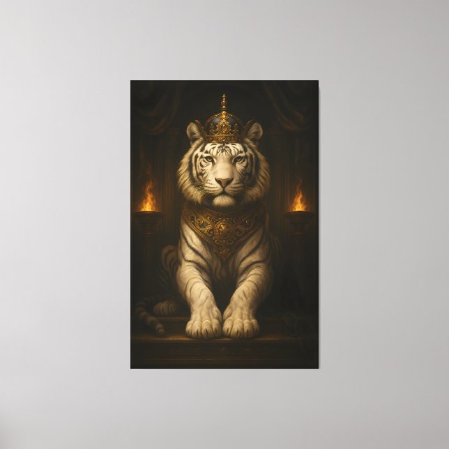 Royal White Tiger • Lyxkonst på canvas (Framsida)