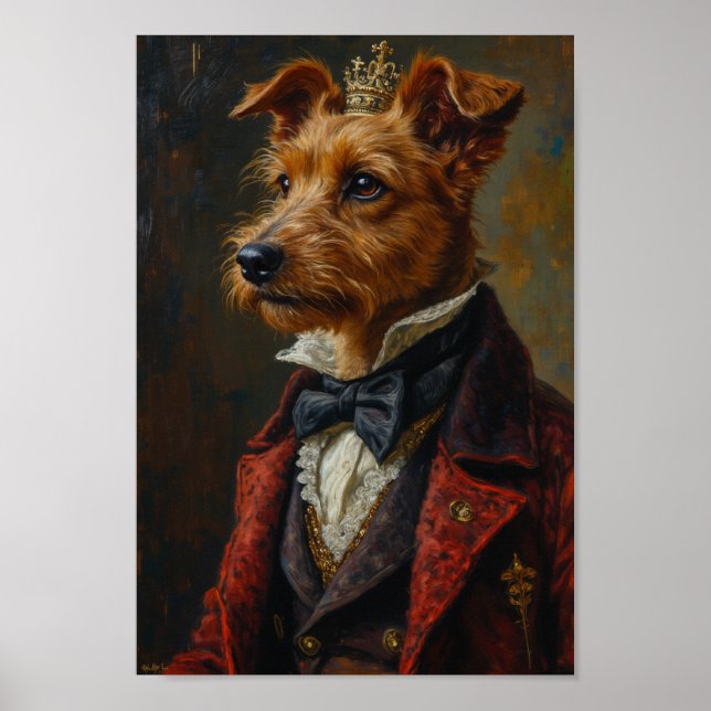 Royal Wire Fox Terrier Porträtt Poster (Framsidan)