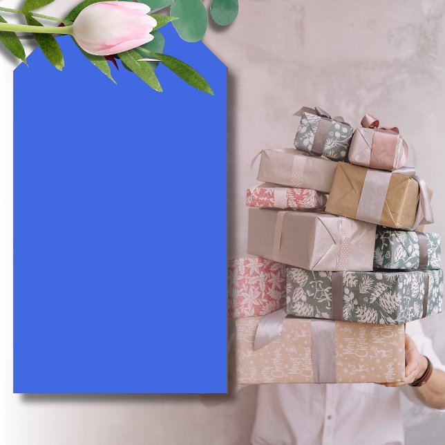 Royalblå enfärgad | Klassisk | Elegant Presentetikett (Skapare uppladdad)