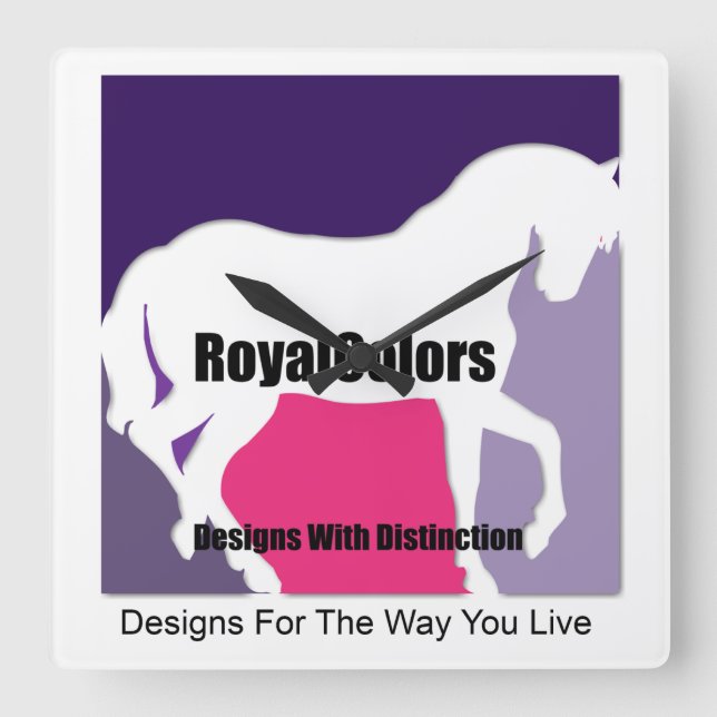 RoyalColors logotyp Fyrkantig Klocka (Framsida)