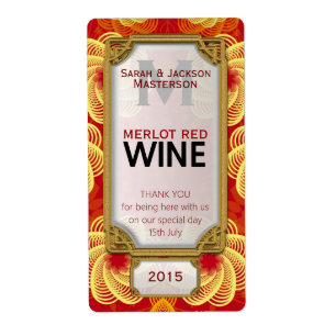 Royale Red Gult Anpassningsbar Vin Flaska Fraktsedel
