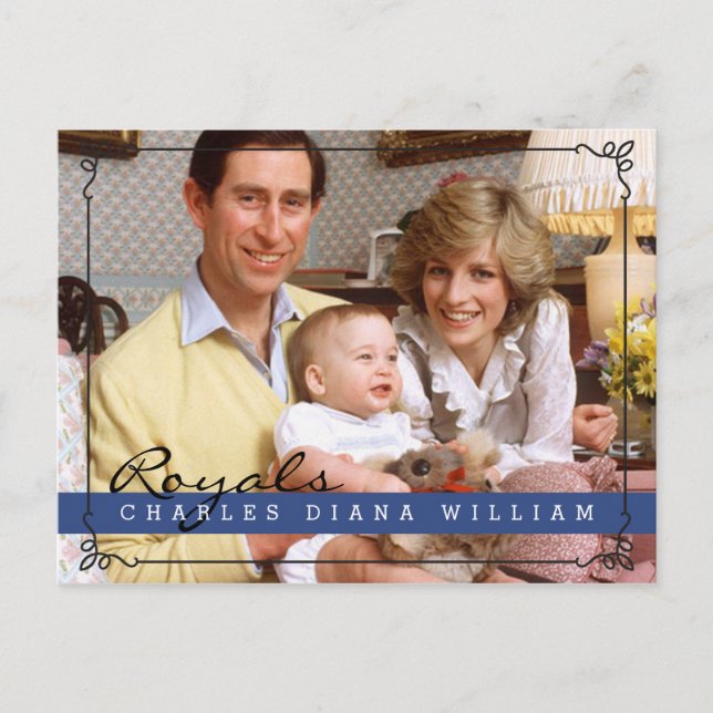Royalen Charles Diana och William Vykort (Framsida)