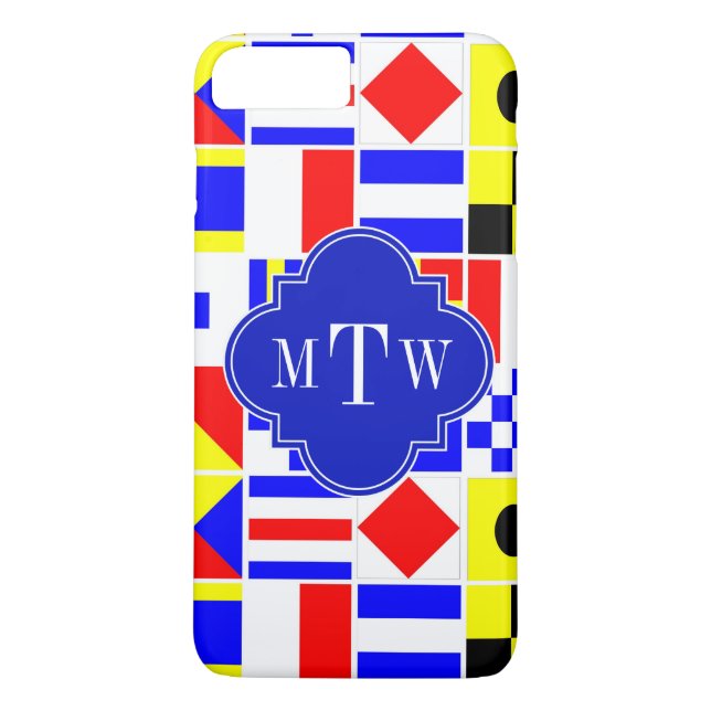 Royalet 3I Monogram färgat Nautical Signal Flaggor Case-Mate iPhone Skal (Baksida)