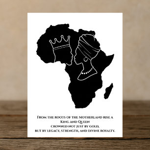 Royalet African Kung och Queen Silhouette Vykort