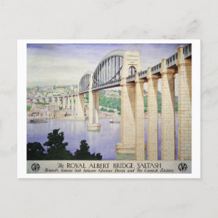 Royalet Albert Bridge, Saltash Vintage resor Vykort