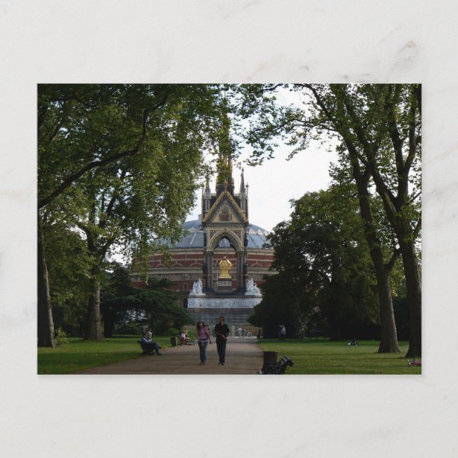 Royalet Albert Hall och prins Albert Memorial Vykort (Framsida)