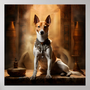 Royalet Basenji i Egyptiska pyramid Poster