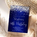 royalet Blå marockan Ombre vid Silver vid 50:e föd Inbjudningar<br><div class="desc">En söt inbjudan till hennes fantastiska 50:e födelsedagsfest firande. Faux mousserande silver glitter och mörk och royalets blå gradient ombre. Den digitala konsbakgrunden skrivs ut som ett foto. inbjudningskort för födelsedagsfest av anpassade. Inbjudningar till Glam och chic.</div>