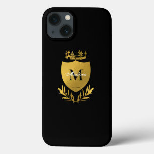 Royalet Black & Guld Emblem Shield Monogram