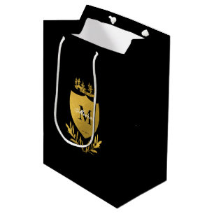 Royalet Black & Guld Emblem Shield Monogram