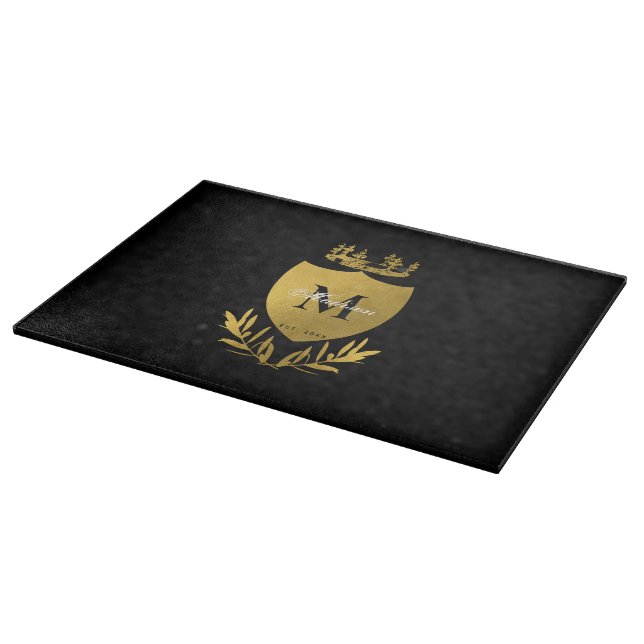 Royalet Black & Guld Emblem Shield Monogram (Hörn)