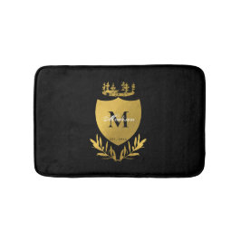 Royalet Black & Guld Emblem Shield Monogram Badrumsmatta