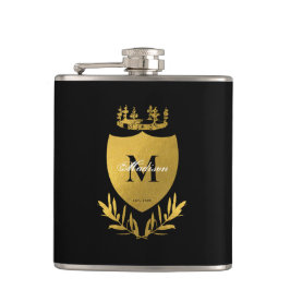 Royalet Black & Guld Emblem Shield Monogram Fickplunta