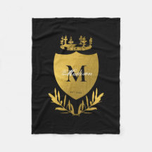 Royalet Black & Guld Emblem Shield Monogram