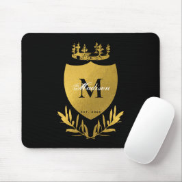 Royalet Black & Guld Emblem Shield Monogram Musmatta