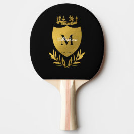 Royalet Black & Guld Emblem Shield Monogram Pingisracket