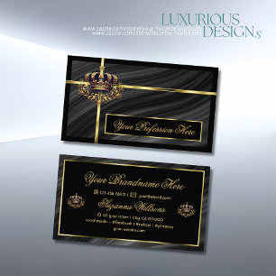 Royalet Black Guld Krona Sumptuous och Noble Visitkort