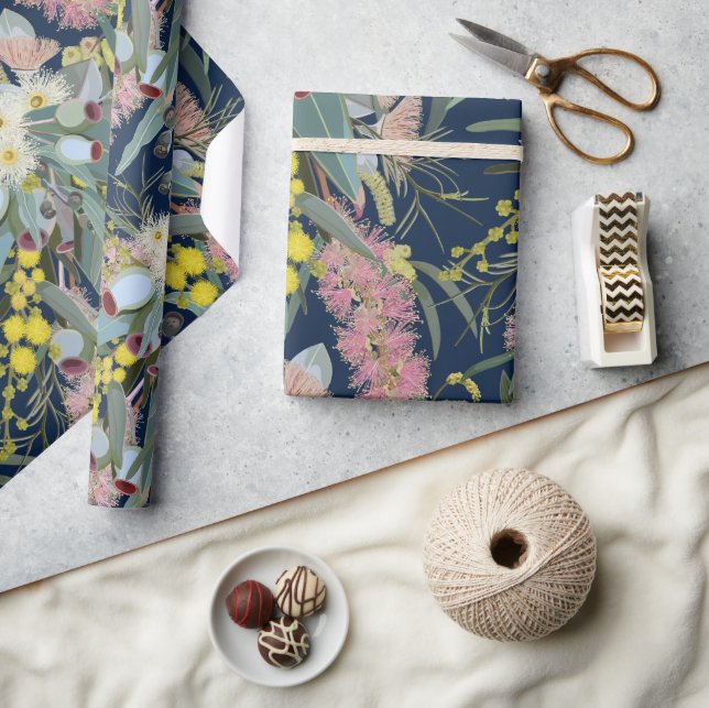 Royalet Blått för ursprunglig Bush-blooms Presentpapper (Hantverk)