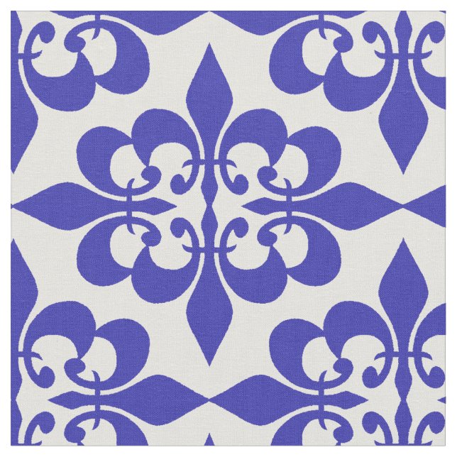Royalet Blue Damask i den moderna Eleganten Trendi Tyg (Närbild)