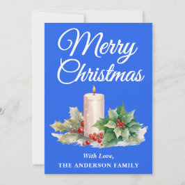 Royalet Blue för minimalistiskt skript God jul Julkort