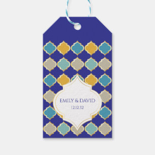 Royalet Blue Gult Bröllop Presentetikett