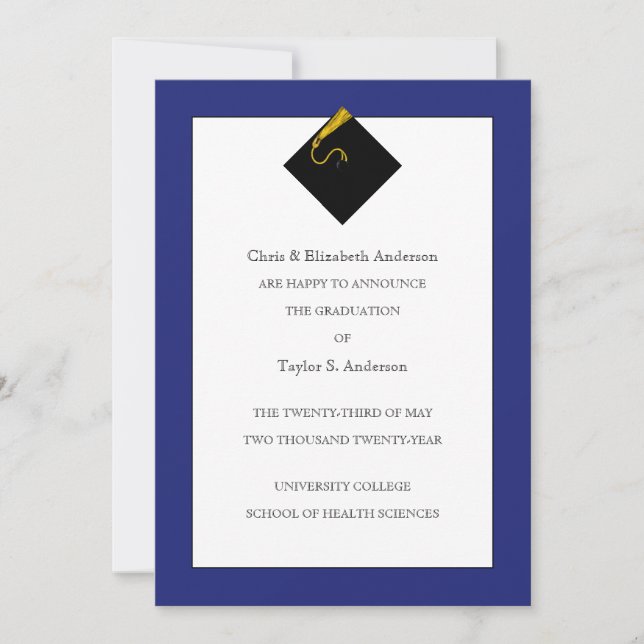 Royalet Blue i studenten Inbjudningar (Framsida)