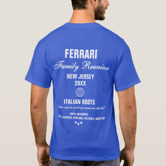 Royalet Blue Modern Typography Family Reunion T Shirt