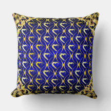 Royalet Blue och Guld Hearts Pillow