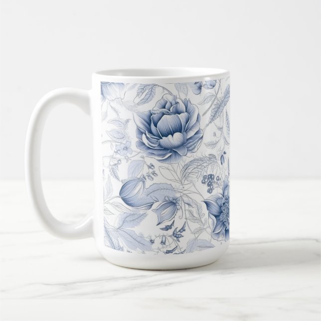 Royalet Blue Porcelain Blommönster Vol.1 Thro Kaffemugg (Vänster)
