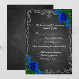 Royalet Blue Ro Chalk Board Fall Wedding Response Inbjudningar