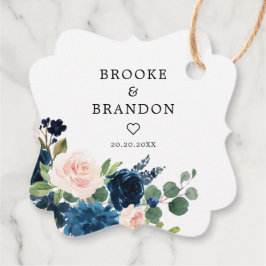 Royalet Blue Rosa Botaniska Bröllop Gåvor Etiketter