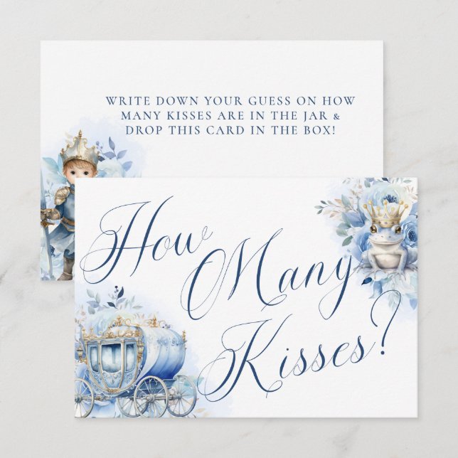 Royalet Blue Shower Kisses Inbjudningar (Fram/baksida)