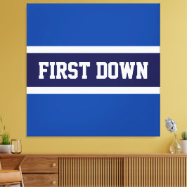 ROYALET Blue White Rand Canvastryck