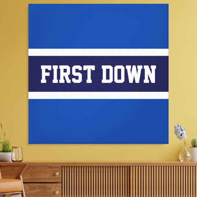 ROYALET Blue White Rand Canvastryck (Insitu (Vardagsrum))