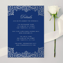 Royalet Bröllop Information om Blue Silver Elegant Tilläggskort