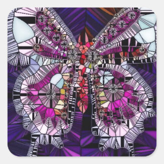 Royalet Butterfly-effekt - Sapphire & Amethyst Fyrkantigt Klistermärke