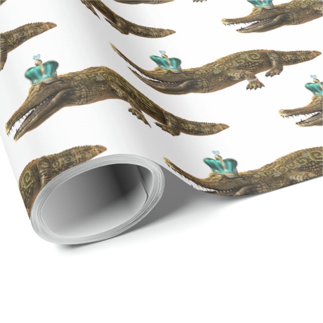 Royalet Croc - Alligator med judiska och Krona Presentpapper (Rullad Hörn)
