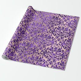 Royalet Damask Lila Amethyst Violet Ro Guld Presentpapper
