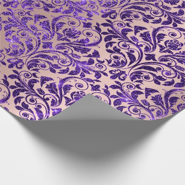 Royalet Damask Lila Amethyst Violet  Ro Presentpapper (Hörn)